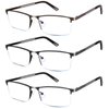 Lcbestbro Reading Glasses for Men, 1.75 Blue Light Blocking Reading Glasses Metal Readers
