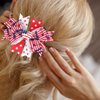 White Blue Red Hair Clips 4th of July Bows Clips Grosgrain Hair Barrettes Independence Day Headwear Girls Kids Boutique Hairpin Stars Hair Accessories Alligator Clips Supplies Party Decorations 4PCS