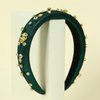 Fashion Green Padded Headband Constellation Birthday Hair Band Zodiac Sign Taurus Crystal Jewled Headband Vintage Hair Accessories