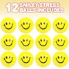 ArtCreativity Smile Face Stress Balls for Kids and Adults - Pack of 12 - 2 Inch Spongy Squeeze Toys for Anxiety Relief - Fun Birthday Party Favors and Goodie Bag Fillers for Boys and Girls