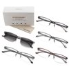 EYECEDAR 5-Pack Reading Glasses for Men Rectangular Metal Half-Frame Spring Hinges with Sun Readers Glasses Mens Readers 2.0