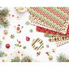 Whaline 12 Designs Christmas Pattern Paper Pack 24 Sheet Merry Christmas Scrapbook Specialty Paper Double-Sided Collection Green Red Decorative Craft Paper Folded Flat for Card Making Scrapbook