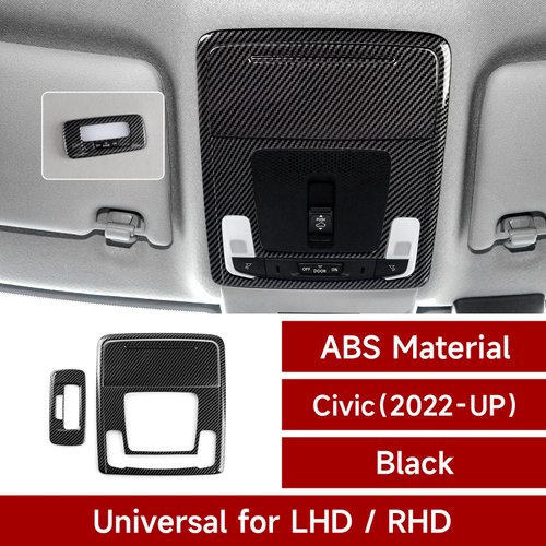 BRMYL Car Reading Light Cover Decals for 2022 2023 2024 Honda Civic 11th Gen Accessories ABS Carbon Fiber Interior Stickers