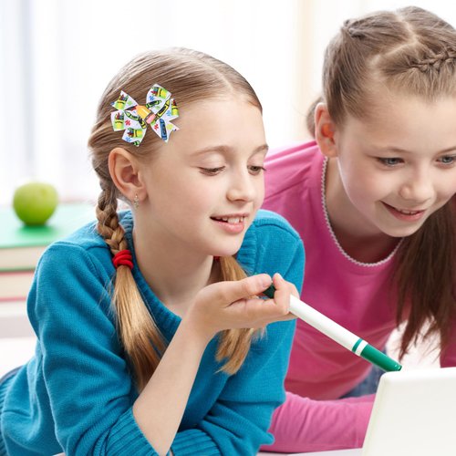 WRBAJIS Back to School Hair Bows Clips Yellow Pencil Hair Barrettes Bow Hair Accessories for Girls Women First Day of School Welcome Back Party Supplies 2Pcs