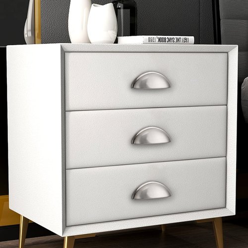 Probrico (10 Pack Satin Nickel Drawer Handles Cabinet Cup Pulls 3 Inch Hole Center Kitchen Cabinet Hardware Bin Cup Cabinet Handles Modern Dresser Closet Handles Knobs