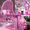 JMEXSUSS 2 Pack Valentine Day Decorations Lights, 33ft 100 LED Pink Solar String Lights Outdoor Waterproof, 8 Modes Copper Wire Solar Fairy Lights for Garden Party Girl Decorations