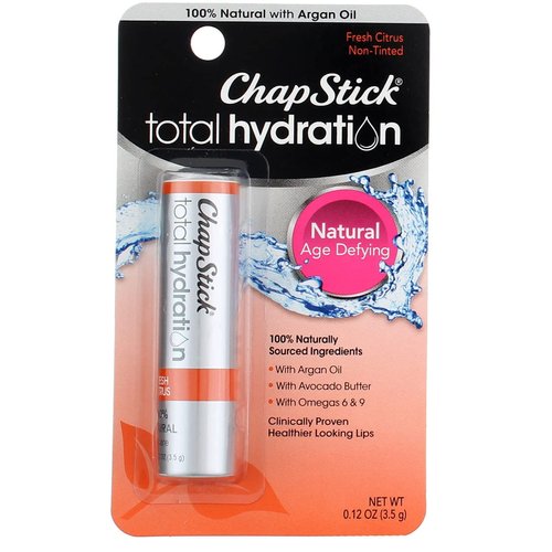 ChapStick Total Hydration Lip Care Balm, Fresh Citrus 0.12 oz ( Pack of 3)