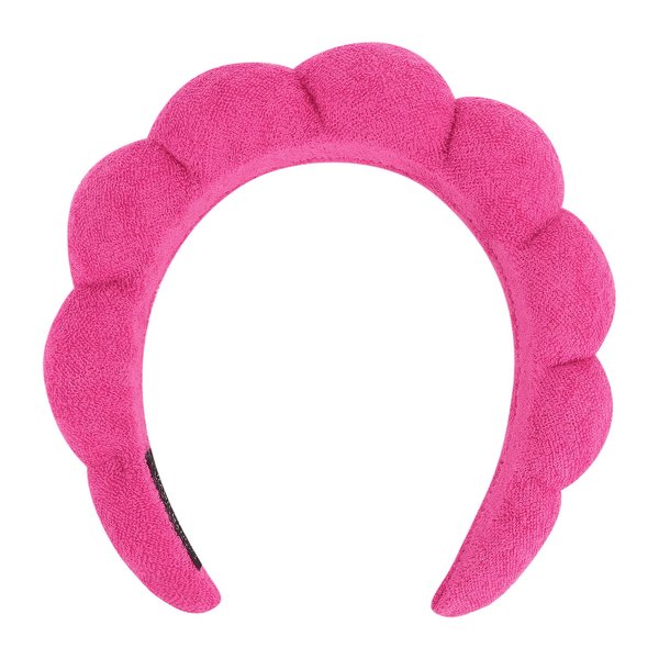 Araluky Women Spa Headband for Washing Face Makeup Headband Puffy Sponge Headbands Skincare Headbands for Women Girls Terry Cloth Headband for Skincare Makeup Removal Shower Hair Accessories (Rose)