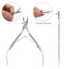 Metal Nail Cuticle Trimmer with Cuticle Pusher and Cutter, 2 Pcs Professional Cuticle Remover Tool Kit, Cuticle Cutter Set, Cuticle Nippers, Cuticle Clippers for Women, Manicure Pedicure Tool YLYL