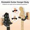 DOMMI Guitar Wall Mount 4 Pack, Guitar Hanger with Rotatable Soft Hook for All Size Guitars, Hardwood U-Shaped Guitar Holder Wall Mount for Acoustic, Electric Guitar, Bass, Guitar Hook for Men’s Gift