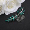 Xerling Brides Wedding Hair Comb Handmade Green Rhinestone Crystal Hair Side Comb Bridal Hair Pieces Boho Headpiece Hair Jewelry Accessories for Women Flower Girls (Green)