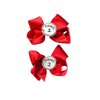 Thing 1 and Thing 2 Inspired Hair Christmas Holiday Shimmer Bow Set by Inspired Bows