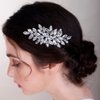 BERYUAN Crystals Hair Comb for Bride for Women for Girls Cute Teardrop Hair Comb Slide Multi-Color Purple