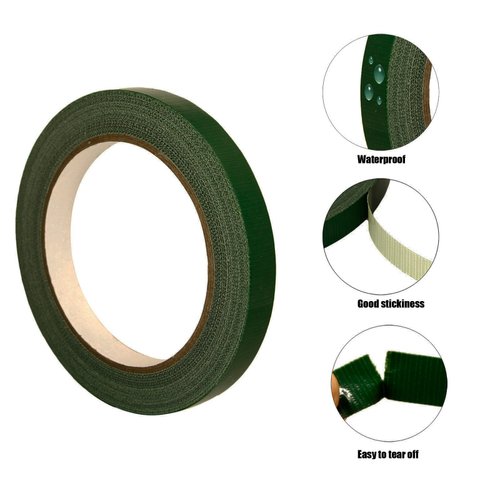 TIAMALL 3 Rolls Waterproof Floral Tape Flower Tape for Bouquet Stem Wrapping and Floral Crafts(1/2" Wide,Dark Green)
