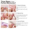 DANNI & TONI Semi Cured Gel Nail Strips (Hot Pink) Gel Nail Wraps Neon Pink Solid Color 28 Stickers