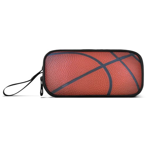 Kcldeci Closeup Basketball Texture Pencil Case, Big Capacity Pencil Pen Case Pencil Bag Pouch Holder Box For Middle/High School Office College Adult Girl and Boy