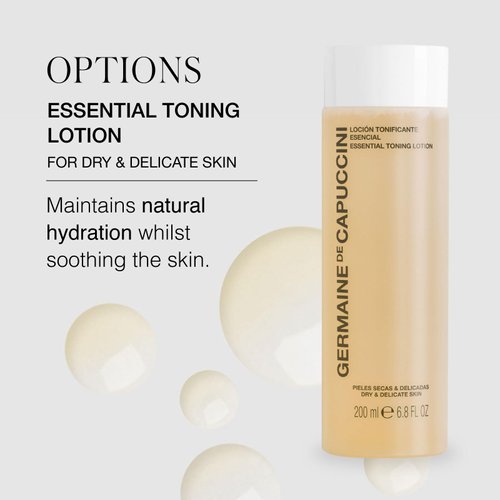 GERMAINE DE CAPUCCINI - Options I Essential Toning Lotion - Facial Toner Helps Remove Any Residue of The Cleanser and Returns The PH Back to The Skin - for Dry & Delicate Skin - 6.8 FL OZ