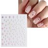 JMEOWIO 12 Sheets Aurora Nail Art Stickers Decals Self-Adhesive Pegatinas Uñas Glitter Holographic Star Heart Nail Supplies Nail Art Design Decoration Accessories