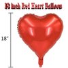 18 Inch Red Heart Balloons for Valentines Day Decor 12 Pcs Valentines Day Heart Foil Balloons for Wedding Engagement Anniversary Party Favor Decorations, Valentines Love Balloons