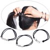 Eco-Fused 3x Bracelet Hair Ties - Elastic Decorative Jewelry Ponytails - Fashionable Wear on Wrist Ties - For Men, Women, Girls, Teens (Black with Silver Metal Chain)