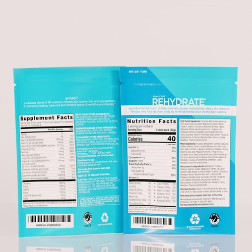 AdvoCare Refueling Energy Bundle - Includes Spark Energy Vitamin/Amino Acid Supplement & Rehydrate Electrolyte Drink Mix - Supports Energy & Hydration* - Various Flavors, 6 Stick Packs Each