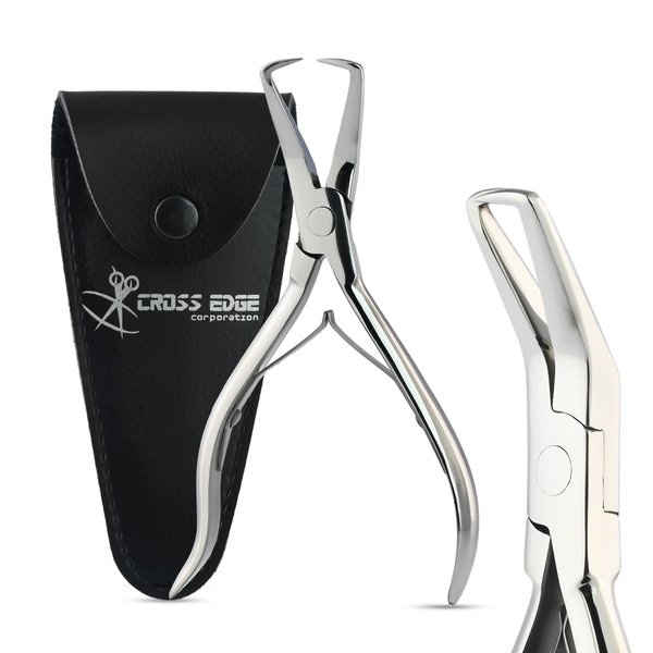 Cross Edge Corporation Professional Hair Extension Tools Microlink Bead Remover Plier for Hair Extensions Removal Micro Ring Beads Opener 5.5 Inch Pliers Silver Polish, Stainless Steel,Silver