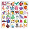 Partywind 204 Glitter Styles Individually Wrapped Sheets Kids Fake Tattoos, Birthday Gifts for Boys and Girls Party Supplies Favors, Waterproof Tattoo Stickers for Goodie Bag Stuffers