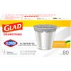 Glad Trash Bags, Small Drawstring Garbage Bags with Clorox, 4 Gallon Grey Trash Bags, Lemon Fresh Bleach Scent, 80 Count (Package May Vary) (79315)