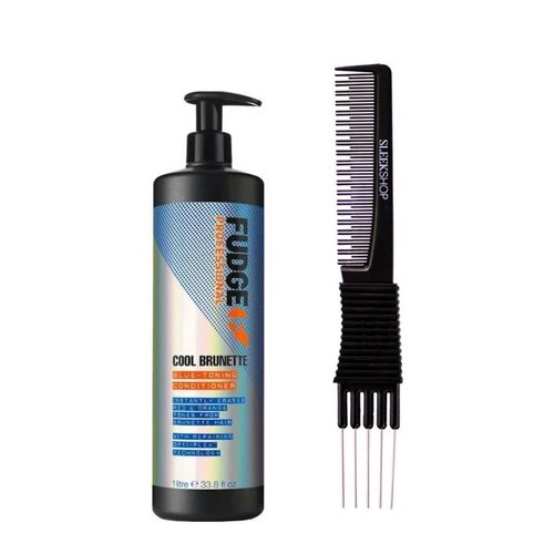 yper Fudge Cool Brunette Blue-Toning Conditioner (33.8 oz) with Teasing Comb Pack of 1