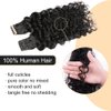 Kiss darling Tape in Hair Extensions Water Wave Real Human Hair Skin Weft Tape in Extensions for Women 30inch 40pcs 100g Natural Black Wet & Wavy Curly Real Human Hair Tap Ins Extensions