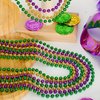 EOBOH 50PCS Mardi Gras Beads, Mardi Gras Green Purple Gold Beads Necklaces Bulk, Metallic Mardi Gras Beads Necklace Accessories Costumes Women Men for Parade Throws Party Decorations Favor Supplies