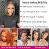 HUIWANYAN Bob Wig Human Hair 13x4 HD Lace Frontal Wig Pre Plucked Hd Lace Front Glueless Wigs Human Hair Wigs Human Hair 180% Density Straight Short Bob Wigs For Black Women Natural Color 12 Inch