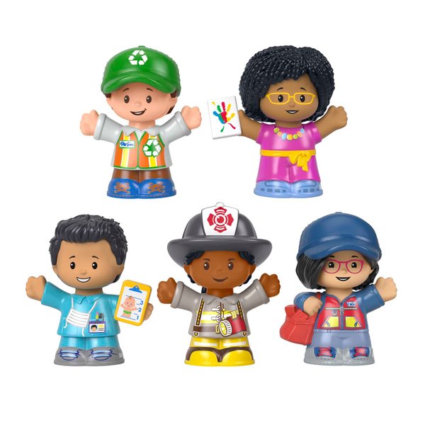 Fisher-Price Little People Toddler Toys Community Heroes Figure Set with 5 Characters for Preschool Pretend Play Kids Ages 1+ Years