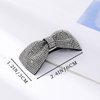 Fdesigner Crystal Bows Hair Clip Silver Rhinestones Bowknot Hair Pins Wedding Bride Party Hair Barrette for Women (Silver)