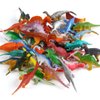 FINGOOO 39 Piece Mini Dinosaur Figures, Assorted Vinyl Plastic Dinosaur Toys for Easter Gifts Dino Party Cake Toppers