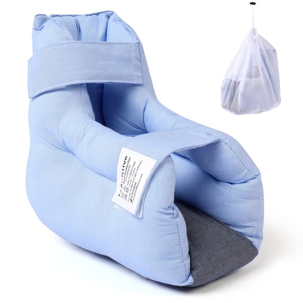 EZ Assistive Heel Protectors for Pressure Sores in Bed and Heel Protectors for Bed Sores, Heel Cushions for Heel Pain Relief, Foot Heel Pillows for Bedridden Patients Supplies with Laundry Bag