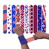 Dminya 50 Pcs Slap Bracelets for Kids 4th of July Slap Bracelets Bulk Snap Bracelet Party Supplies Favors Classroom Prizes Exchanging Gifts