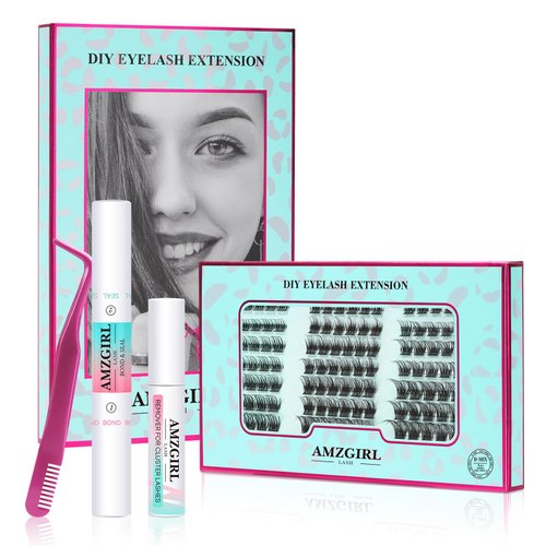 Lash Clusters Kit 144pcs Individual Eyelash Clusters Lashes Extensions Kits With Cluster Lashes Wispy,Lash Bond & Seal,Eyelashes Remover, Applicator at Home Lash Extensions Kit(ASA3,D-Mix8-16mm kit)
