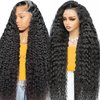 13x6 Deep Wave Lace Front Wigs Human Hair Wigs for Women 180% Density Deep Curly Lace Front Wig Human Hair HD Lace Frontal Wigs Human Hair Pre Plucked with Baby Hair (30 Inch)