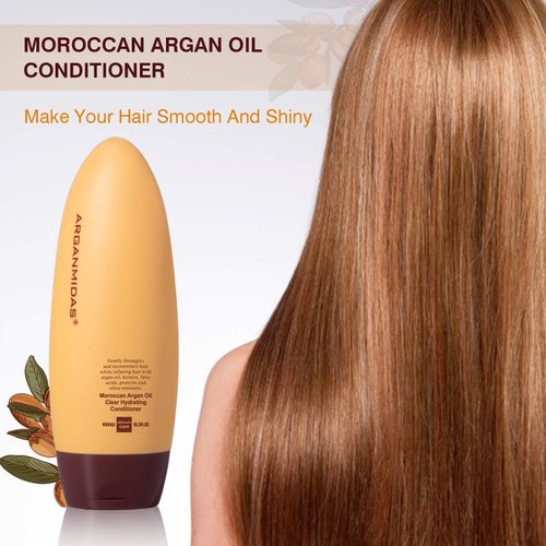 ARGANMIDAS Hair Conditioner, 15.3 Fl Oz Sulfate-Free Conditioner Intensely Smooth and Clear Hydrating Hair Conditioner, Argan Oil Daily Moisture Deep Conditioner for Color Treated Hair, Effectively Repair Dry Damaged and Frizzy Hair