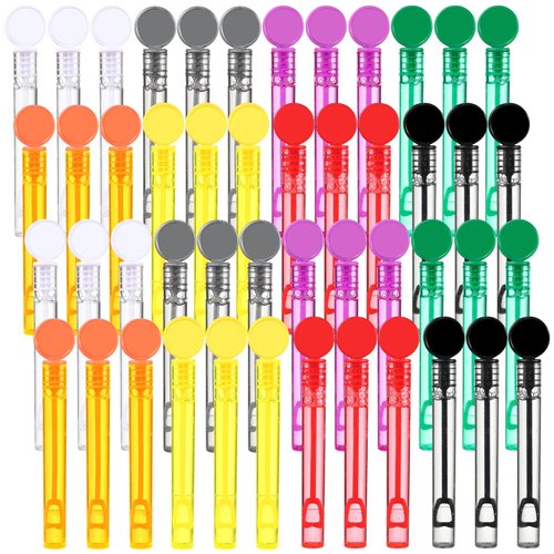 Kasyat 48 Pcs Mini Bubble Wands Bulk 8 Colors Bubble Party Favors for Boy Birthday Party Christmas Valentine's Day Gifts Carnival Easter Goodie Bag Stuffers Classroom Prizes Outdoor Activity Supplies