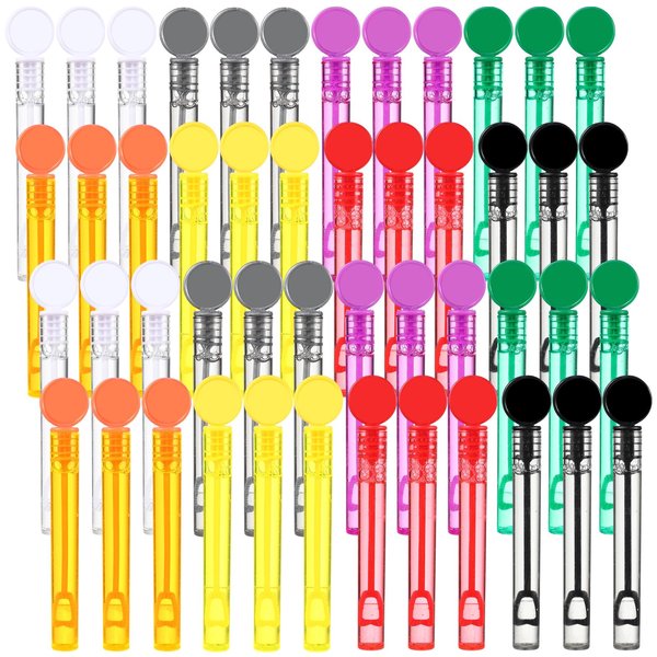 Kasyat 48 Pcs Mini Bubble Wands Bulk 8 Colors Bubble Party Favors for Boy Birthday Party Christmas Valentine's Day Gifts Carnival Easter Goodie Bag Stuffers Classroom Prizes Outdoor Activity Supplies