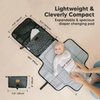 Portable Diaper Changing Pad - Waterproof Travel Changing Mat for Baby, Foldable Baby Diaper Clutch, Detachable Baby Travel Diaper Mat for Diaper Changing Station, Diaper Change Mat (Black Geo)