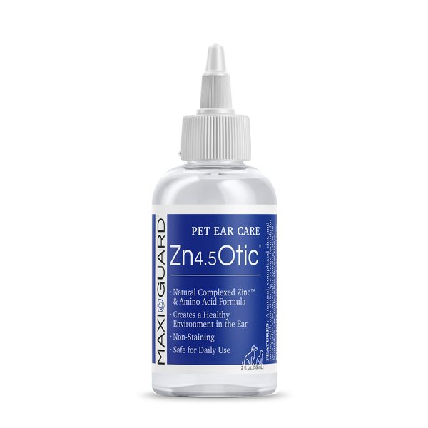 Maxi-Guard Pet Ear Care Zn4.5 Otic for Dogs, Cats, Exotics and Companion Animals (2oz), Blue/White