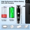 AMULISS Beard Trimmer for Men, Hair Clipper Trimmer for Men, Waterproof Mens Beard Grooming Kit, Cordless Barber Clippers for Hair Cutting with Nose Trimmer, Electric Razor, Body Shaver
