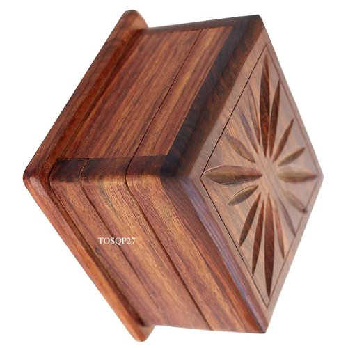 Secret Box Brainteaser Puzzle Case Trick Opening Storage Organiser Unique Artisan Gifts for Her, Girlfriend, Men