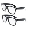 2 Pairs Deluxe Reading Glasses - Comfortable Stylish Simple Readers Magnification (2 black pair, 2.5 x)