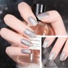 VENALISA Gel Nail Polish, 12ml Silver Glitter Color Soak Off UV LED Nail Gel Polish Nail Art Starter Manicure Salon DIY at Home, 0.43 OZ