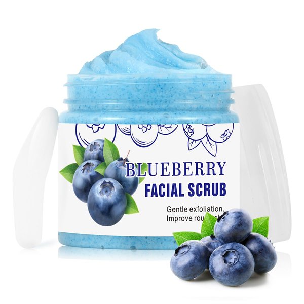 Face Scrub Blueberry Facial Scrub Facial Exfoliator Facial Peeling Brightening Exfoliating Face Wash Cleanser For Dull Skin Blackheads Acne vitamin c scrub exfoliator scrub for Women Men