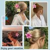3pcs Frangipani Flower Acrylic Hair Clip for Women Summer Flowers Hair Accessories Yellow Blue Pink Floral Hair Claw Clips Hawaii Hair Barrettes Alligator Clips for Thick Hair and Thick Hair